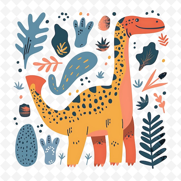 a colorful dinosaur with different colored flowers and plants