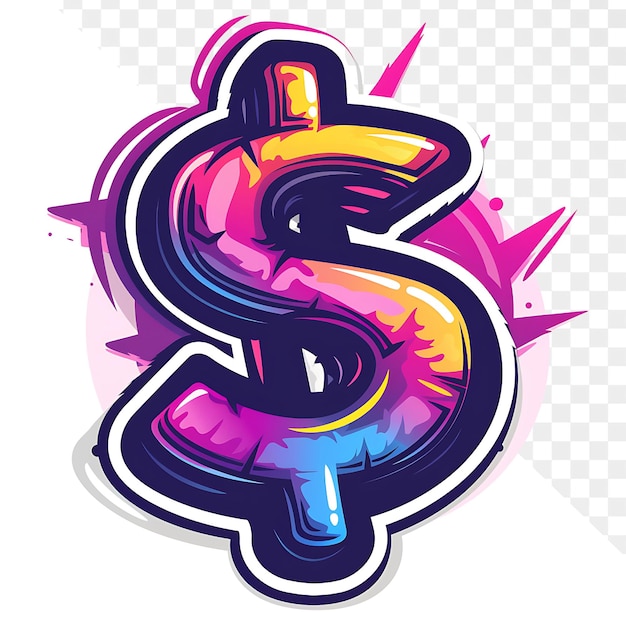 PSD a colorful dollar sign with a colorful background and a large dollar sign