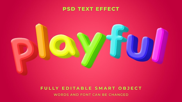 PSD colorful editable text effect