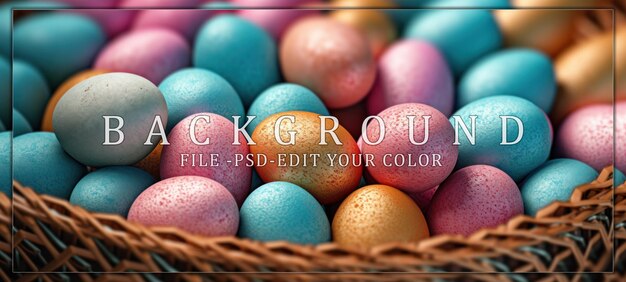 colorful egg decoration in basket