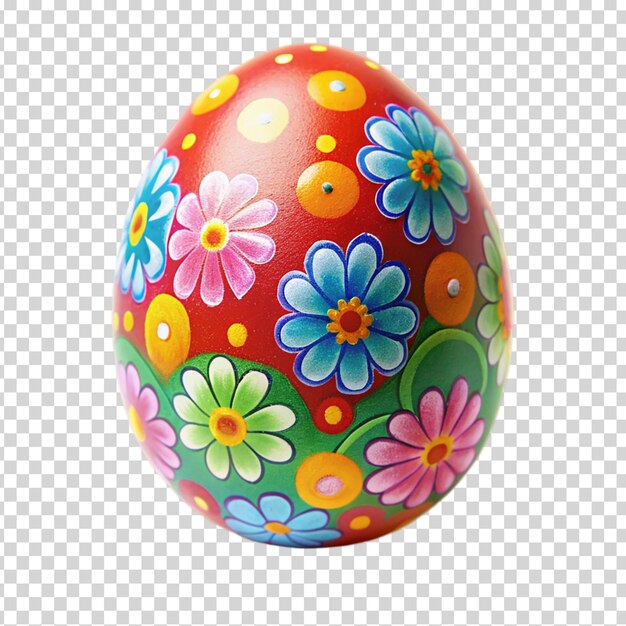 PSD colorful egg with rainbow design on transparent background