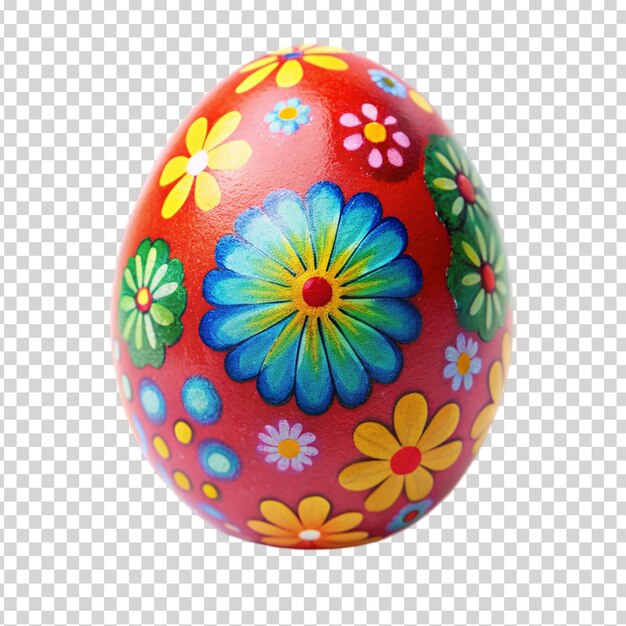 PSD colorful egg with rainbow design on transparent background