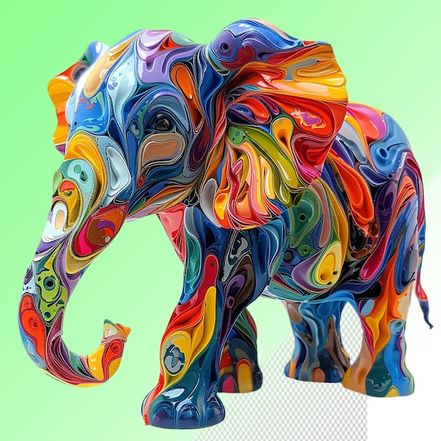 a colorful elephant made by the artist of the art