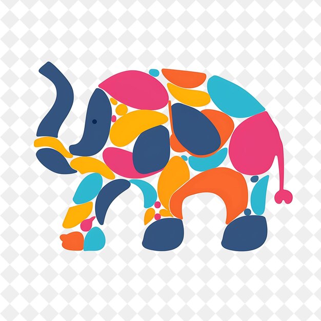 a colorful elephant with a colorful hat on it