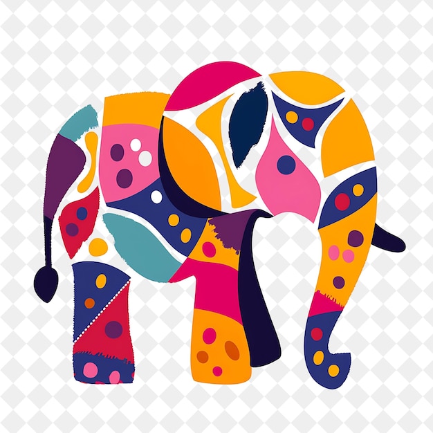 a colorful elephant with colorful spots on it and the words quot elephant quot