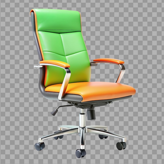 PSD colorful ergonomic office chair with green and orange upholstery