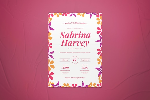 Colorful Feminine Floral Main Invitation