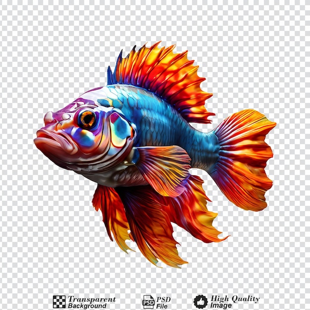 colorful fish isolated on transparent background