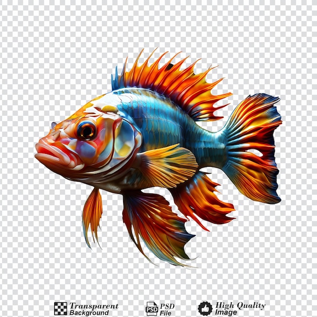 colorful fish isolated on transparent background