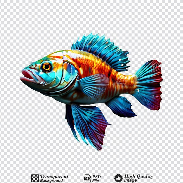 colorful fish isolated on transparent background