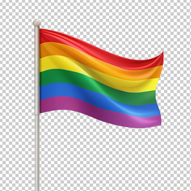 Colorful flag on transparent background