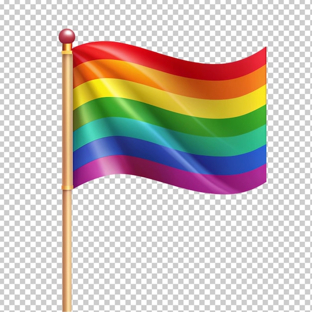 Colorful flag on transparent background