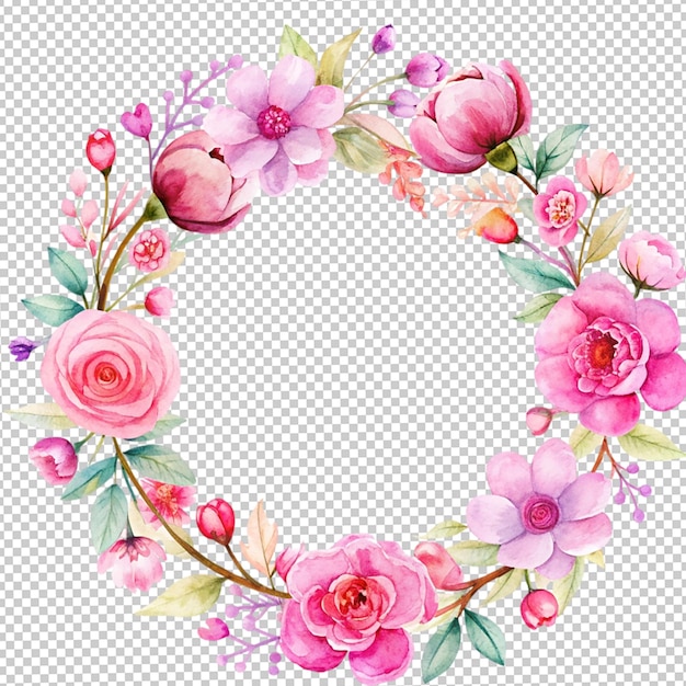 PSD a colorful floral design with a frame that says spring