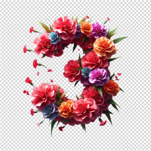 a colorful floral design with the letter c on it