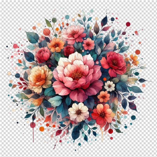 a colorful flower arrangement is shown in this image