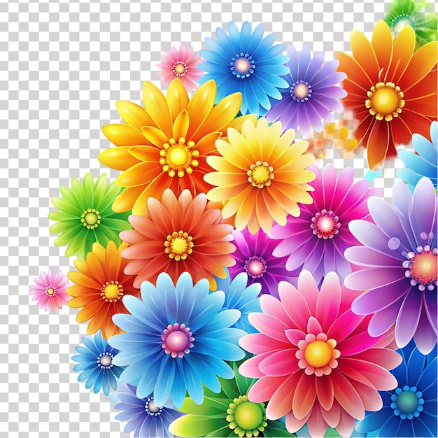 PSD colorful flower background vector white background