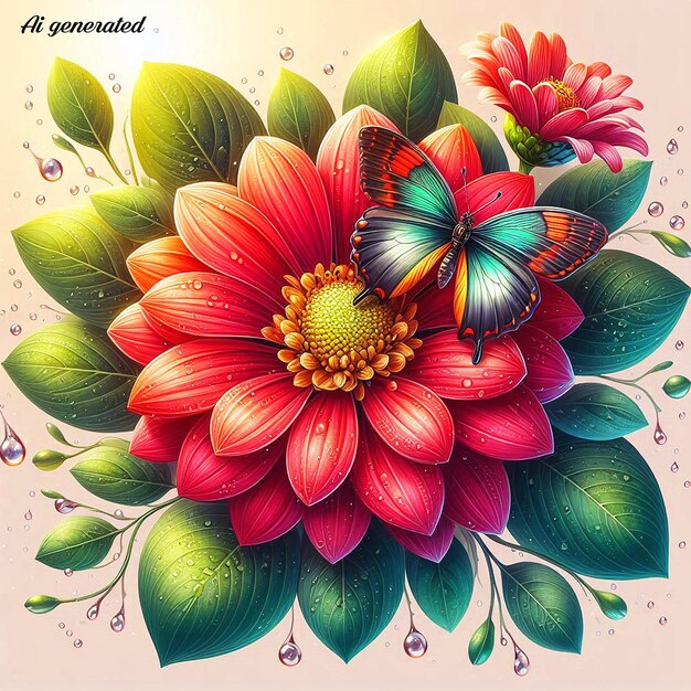 PSD a colorful flower with the word quot a quot a quot in the middle