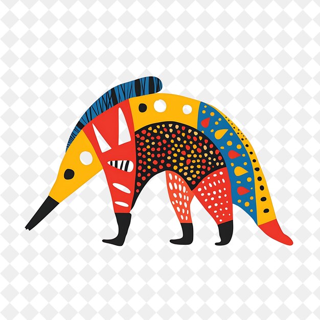 PSD a colorful fox with a colorful pattern on its back