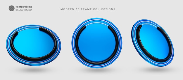 PSD colorful frames collection with gradient colors psd element