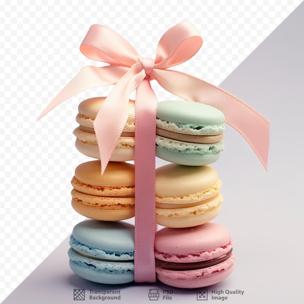 Colorful French macarons in a gift box