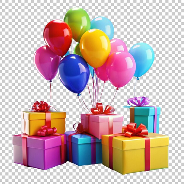 colorful gifts and balloons party or birthday items