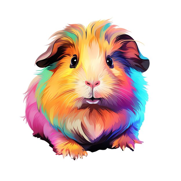 PSD a colorful guinea pig