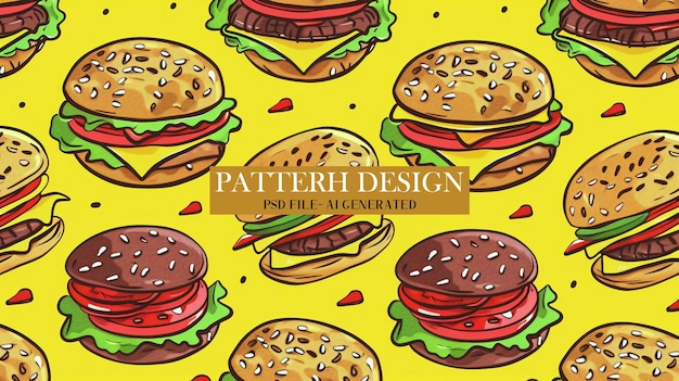 Colorful Hamburger Pattern for Fun and Creative Backgrounds