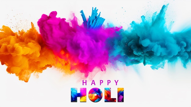 colorful Happy Holi background for india festival celibration