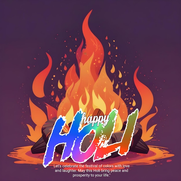 colorful happy holi dhuleti indian festival social media post design template