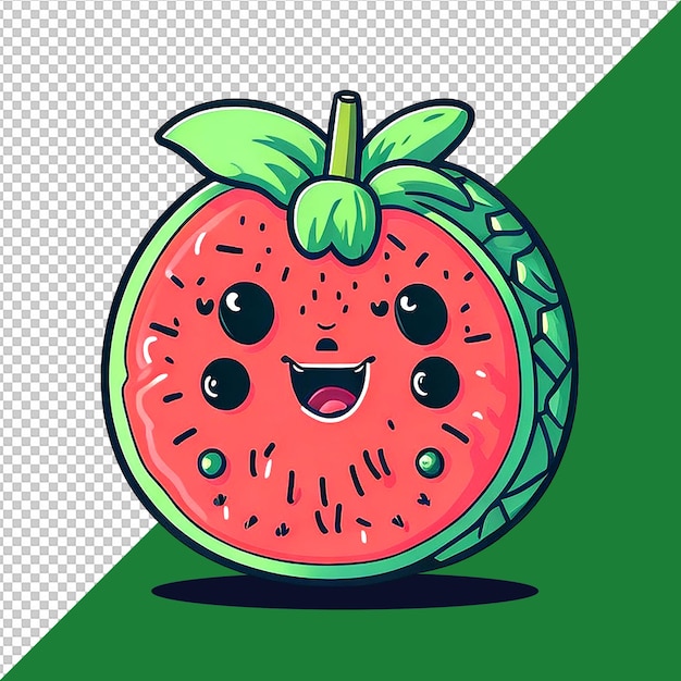 Colorful happy watermelon graphics illustration style with an transparent background