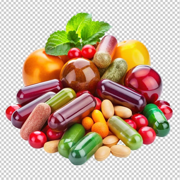 colorful health supplement transparent background