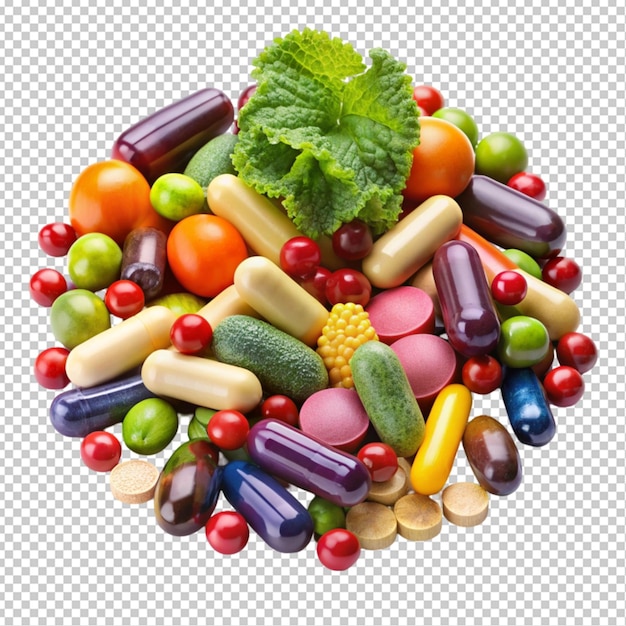 colorful health supplement transparent background