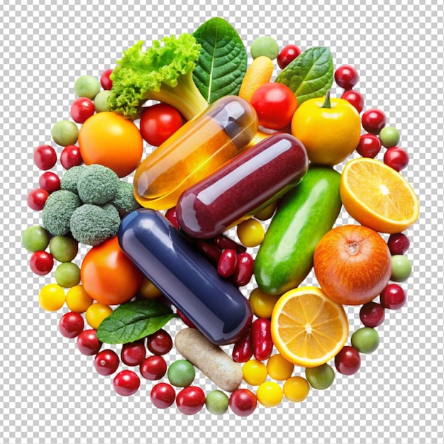 colorful health supplement transparent background