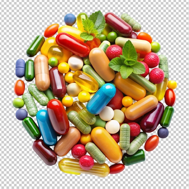 colorful health supplement transparent background