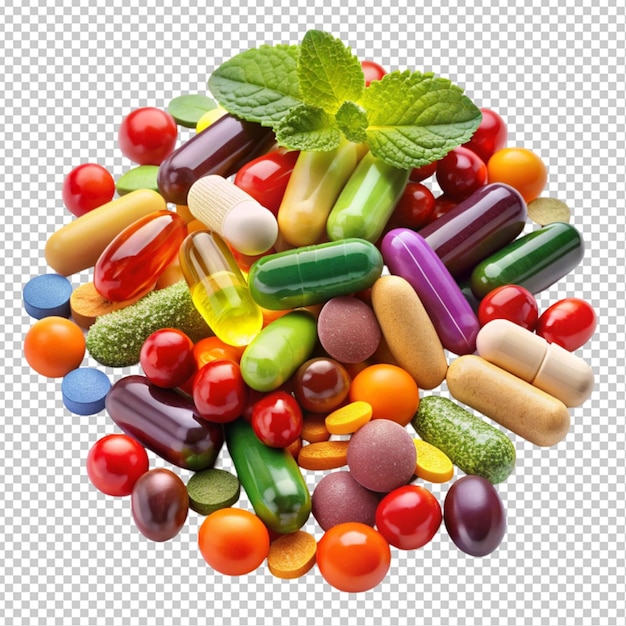 colorful health supplement transparent background