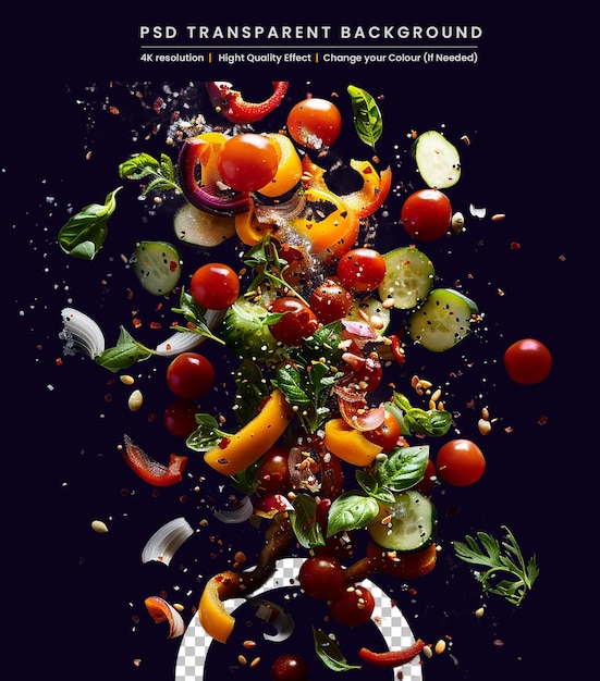 PSD colorful healthy vegetables lie on a black background