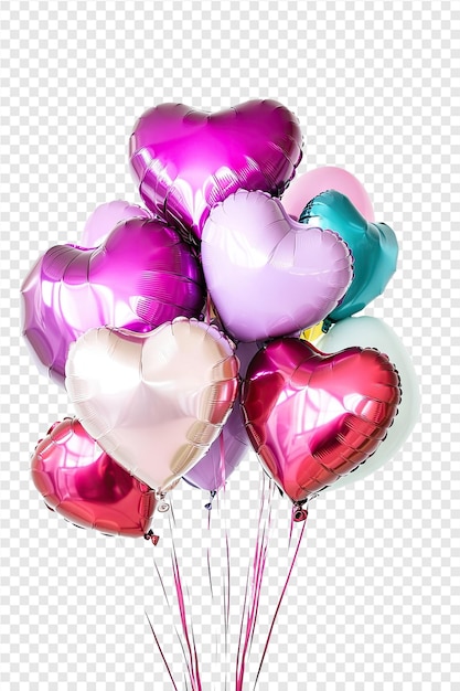 a colorful heart shaped balloons with a white background