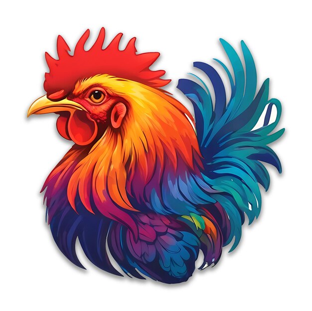 Colorful Hen design PSD