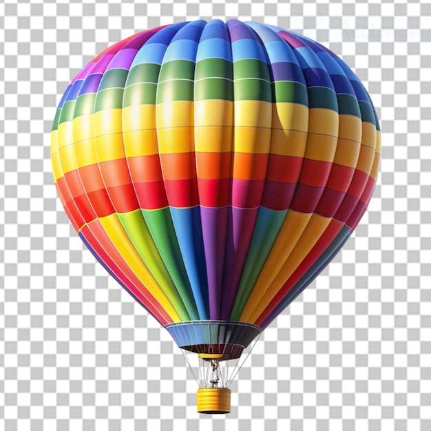 colorful hot air balloon on transparent background