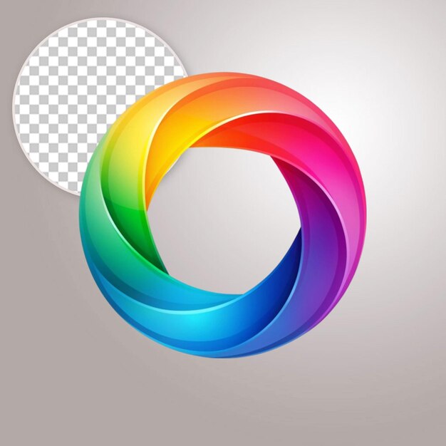 PSD colorful icon app abstract logo design on transparent background