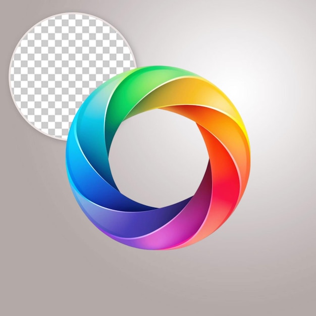 PSD colorful icon app abstract logo design on transparent background