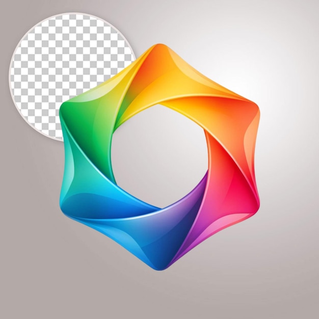 PSD colorful icon app abstract logo design on transparent background