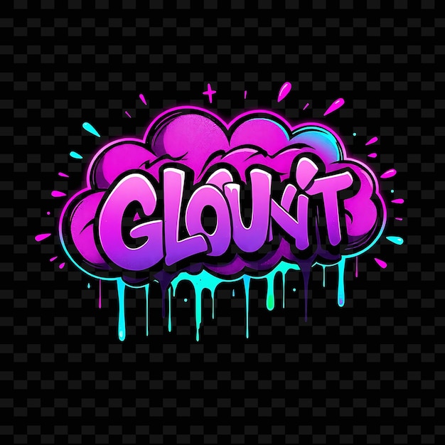 PSD a colorful illustration of a cloud with the word glob on it