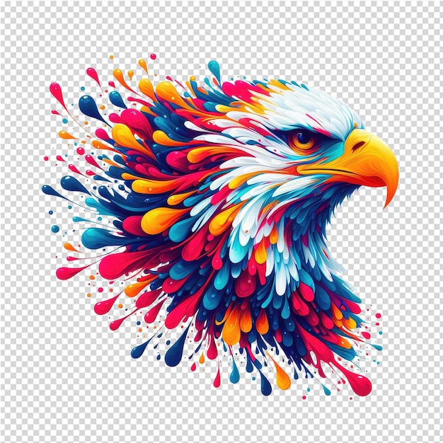 a colorful illustration of an eagle with a colorful background