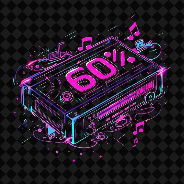 PSD a colorful illustration of a music box with the words 50 on it