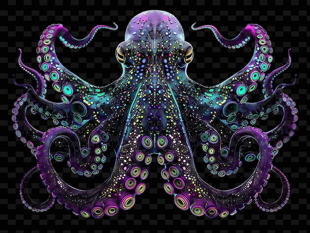 PSD a colorful illustration of an octopus with the words octopus on the bottom