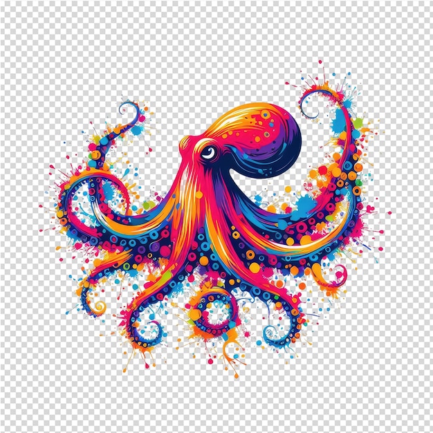 a colorful illustration of a octopus with the words octopus on it