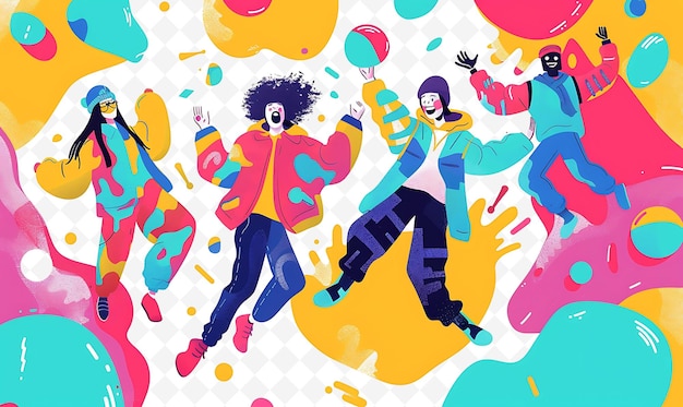 PSD a colorful illustration of two clowns and one of them is titled quot the clown quot