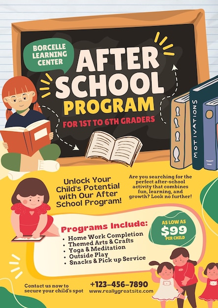 Colorful Illustrative After School Program Flyer 1