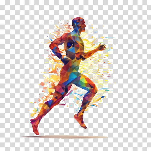 PSD a colorful image of a man running with the colors of the athlete